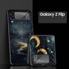 Fashion Starry Sky Stars Hard PC Phone Case For Samsung Galaxy Z Flip 7 6 5 4 Black Cover For Galaxy Z Flip 3 Foldable Shell Bag