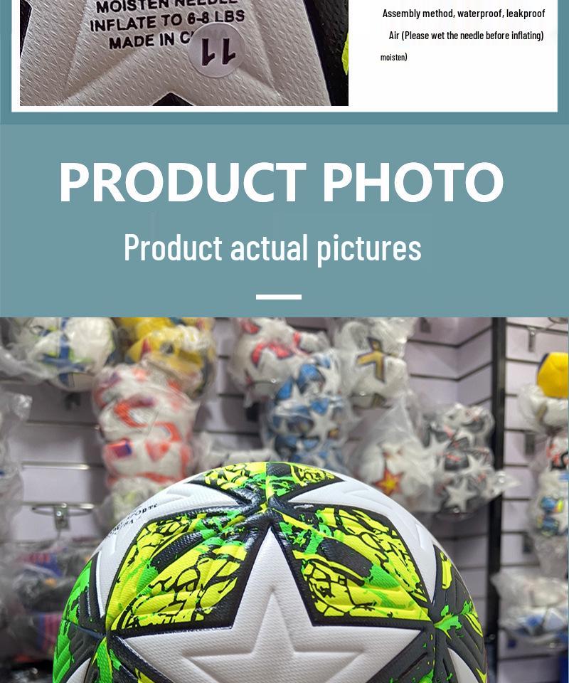 Champions League Series Size 5 Wear-Resistant PU Soccer Ball for Adult Competition/Outdoor Sports