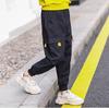 Rolanko Cargo Long Junior Solid Perfect for School or Everyday Size 150 Boys' Pants, Kids' Pants, Casual, Cotton, Wear, Black,