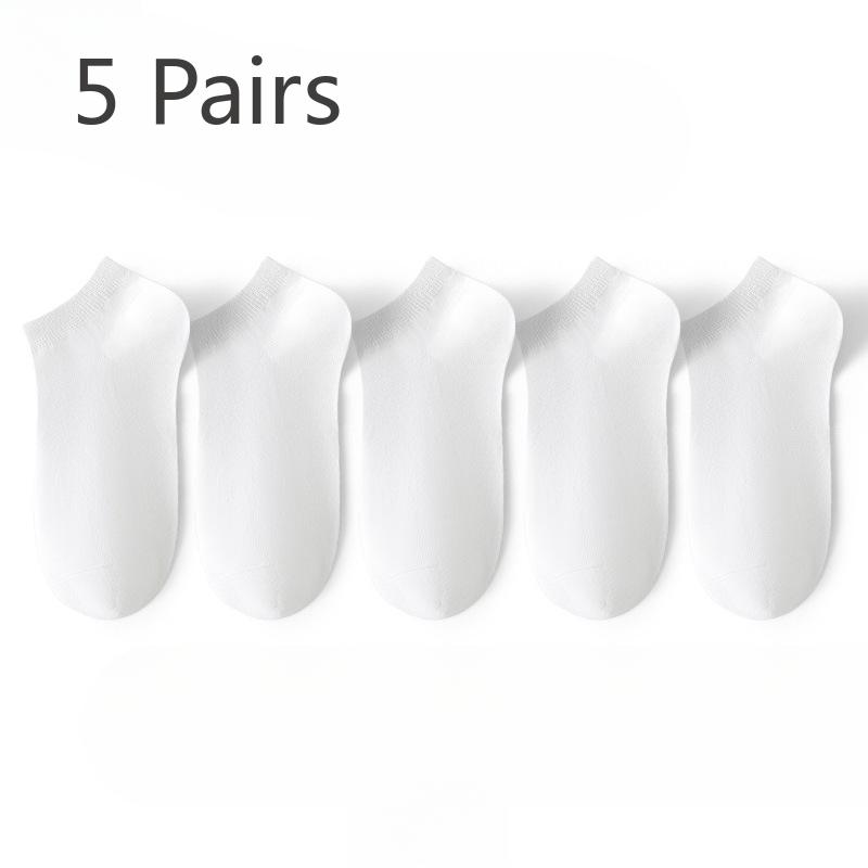 

5 пар женских весенне-осенних хлопковых дышащих дезодорирующих носков с низким верхом, впитывающих пот 5 Pairs белый