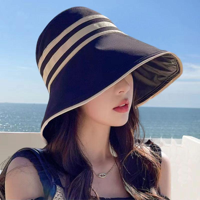 Women'S Summer Hat Female Outdoor Beach Uv Protection Breathable Empty Top Hats Lady Foldable Hollow Scallop Cap