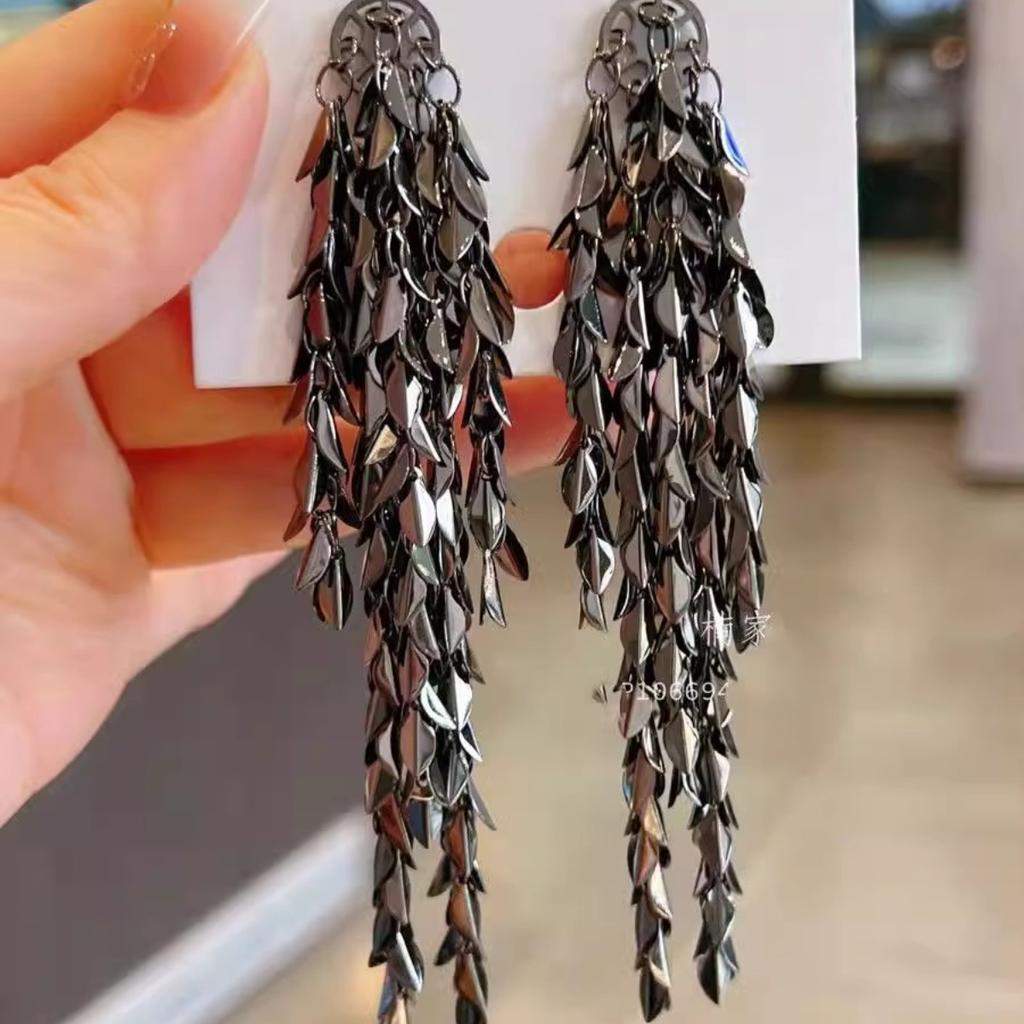 High-end Wheat Ear Gold-tone Luxury Earrings for Evening Parties