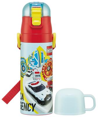 Skater Aço Inoxidável Água 470ml ou 430ml Tomica 23 e Isolada e Água Fria Garrafa Esportiva Fofa para Meninos e Garrafa Infantil, Design de 2 Vias,