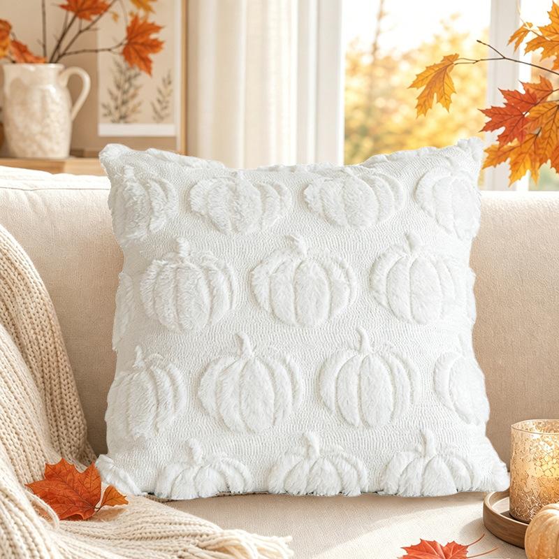 2026 New Plush Pumpkin Pillow Cover Holiday Decoration Pillowcase Halloween Pillow Cover Zipper Pillowcase Thanksgiving Sofa Decoration Cushion Cover