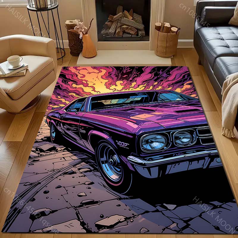 

1PC Cool Racing Car Pattern Carpet for Bedroom Living Room Bedside Sofa Floor Mat Modern Home Decor Area Rug Large Size 40x60cm (16x24in)