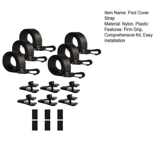 Set Curele pentru Acoperiș Piscină Kit de Atașare Role Acoperiș Solar Piscină 6 Curele