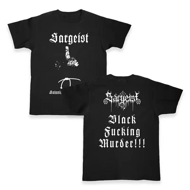 Satanic Warmaster Black Heavy Metal Pánské tričko s krátkým rukávem z čisté bavlny, ležérní vintage topy, harajuku streetwear, volnočasové tričko