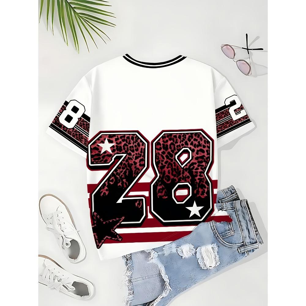 Summer Women's Short Sleeve T-Shirt Digital Print Sexy Trendy Casual Top