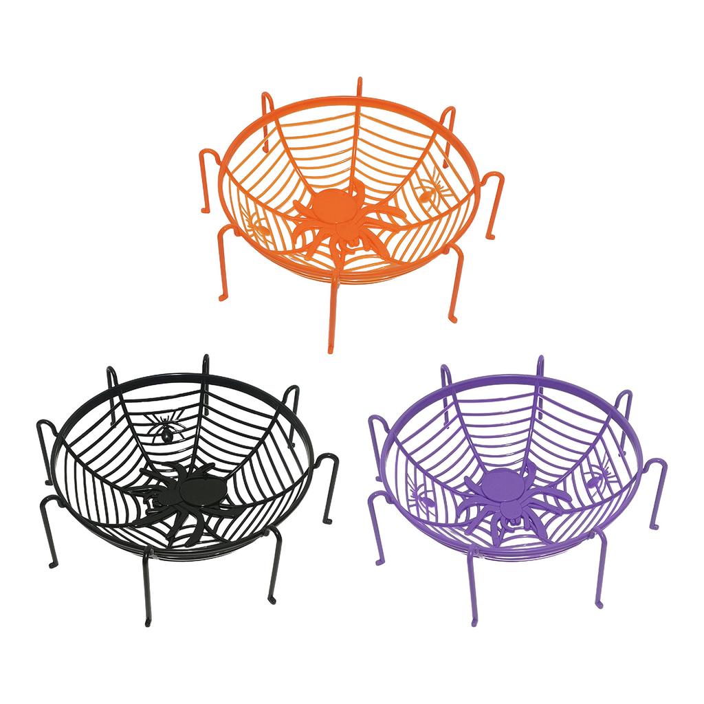 Halloween Spiders Web Fruit Bowls for Trick or Treats Candy Spiders Cobweb Shape Fruit Holder Halloween Fruit Baskets
