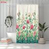 1pc Floral Botanical Garden Shower Curtain with 12 Hooks - Blooming Flowers Bath Tub Drapery, Machine Washable Suitable for Ba