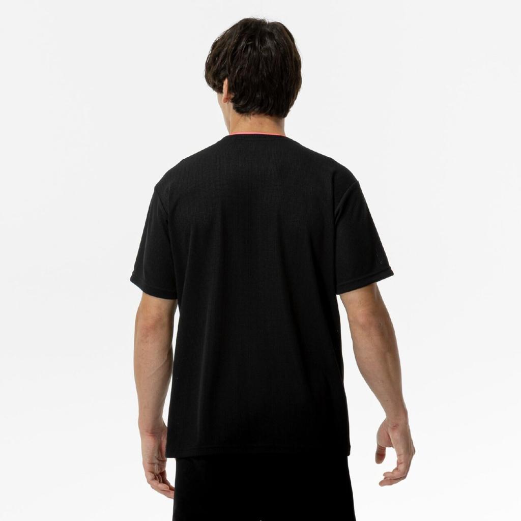 Dry Aeroflow Game Shirt, Short Sleeve, Dynamotion Fit, Highly Breathable, Perfect for Tennis and Badminton, Unisex, Black, Size S (62JAC012)