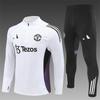Manchester United Football Suit Custom Autumn And Winter Long-Sleeved Half-Pull Pre-Game Warm-Up Children'S Short-Sleeved Training Suit