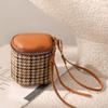 Canvas Houndstooth Zipper Wallet Portable Mini Storage Bag Square Cosmetic Bag  Travel