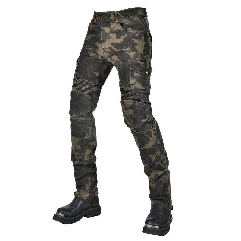 Mens Camouflage Motorcycle Riding Pants With Crash Protection Off-Road Street Use