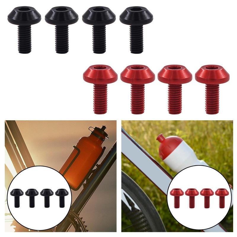 

4 Pcs Bicycle Water Bottle Cage Bolt Cycling Accessories Kettle Holder Aluminum M5 Screw Handle Bikes Part for MTB Road Bike чорний