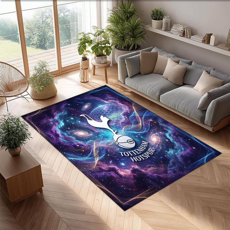 Tappeto in Flanella Stampato Tottenham Hotspur Antiscivolo Morbido Poliestere Tappeto per Pavimento Tappetino Decorativo per Interni per Camera da Letto Soggiorno Divano
