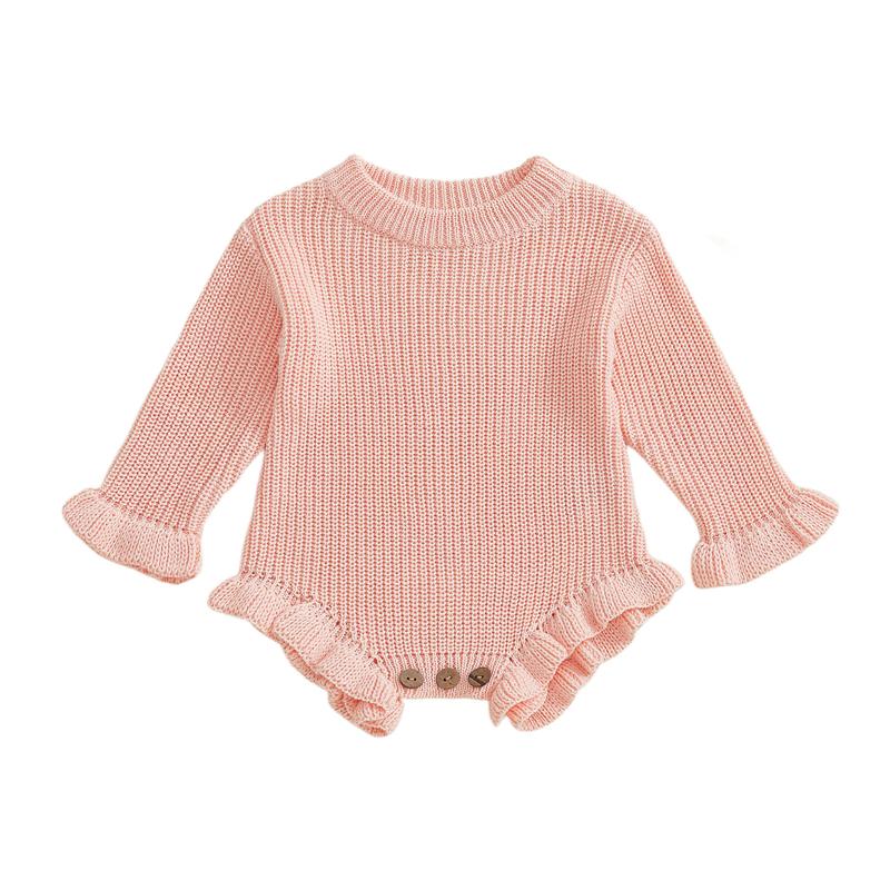 Neugeborenes Baby Mädchen Junge Pullover Strampler Baumwolle Weich Gestrickt Overall Einfarbige Warme Herbst Winter Weihnachten Kleidung