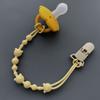 Practical Silicone Pacifier Chain Bear Pattern Pacifier Clip Food Grade Silicone Baby Pacifier Clip for Teething Infants