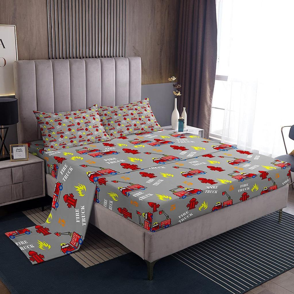 Ocean Submarine Creature Pattern Mattress Four-Piece Bedding Set Bedroom Dormitory Bedding Decoration