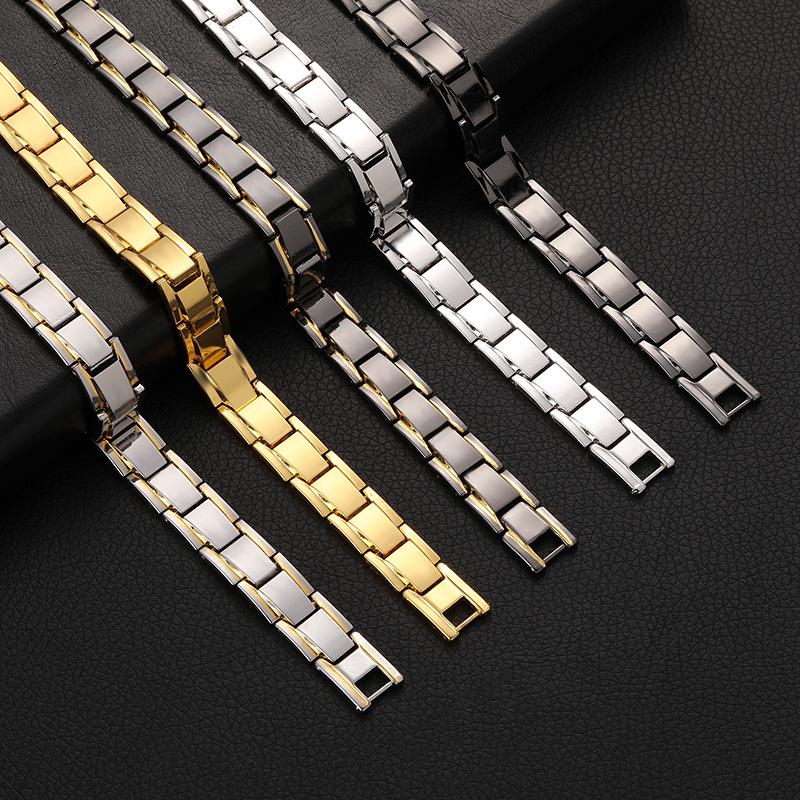 New Men Magnetic Bracelet Magnetic Therapy Hematite Titanium Steel Bracelet Removable