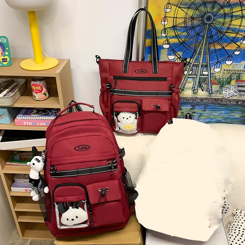 Children's Schoolbags Elementary School Students  Girls Junior High School Students  High School Pain Bags Multi Layer