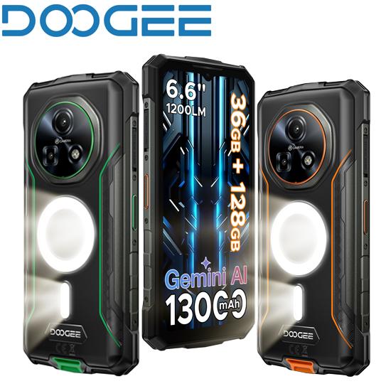 Doogee Fire 5 Ultra 4G Robustes Smartphone 1200LM Doppeltes Campinglicht 13000mAh 18W 36GB+128GB 6,6" HD+90Hz