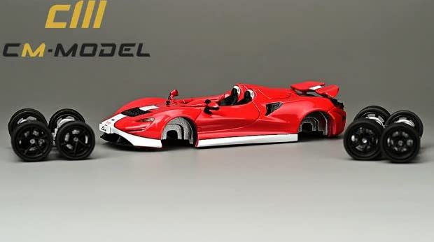 CM MODEL Scale McLaren Elva Finished Product 1/64 Red/White CM64-Elva-03