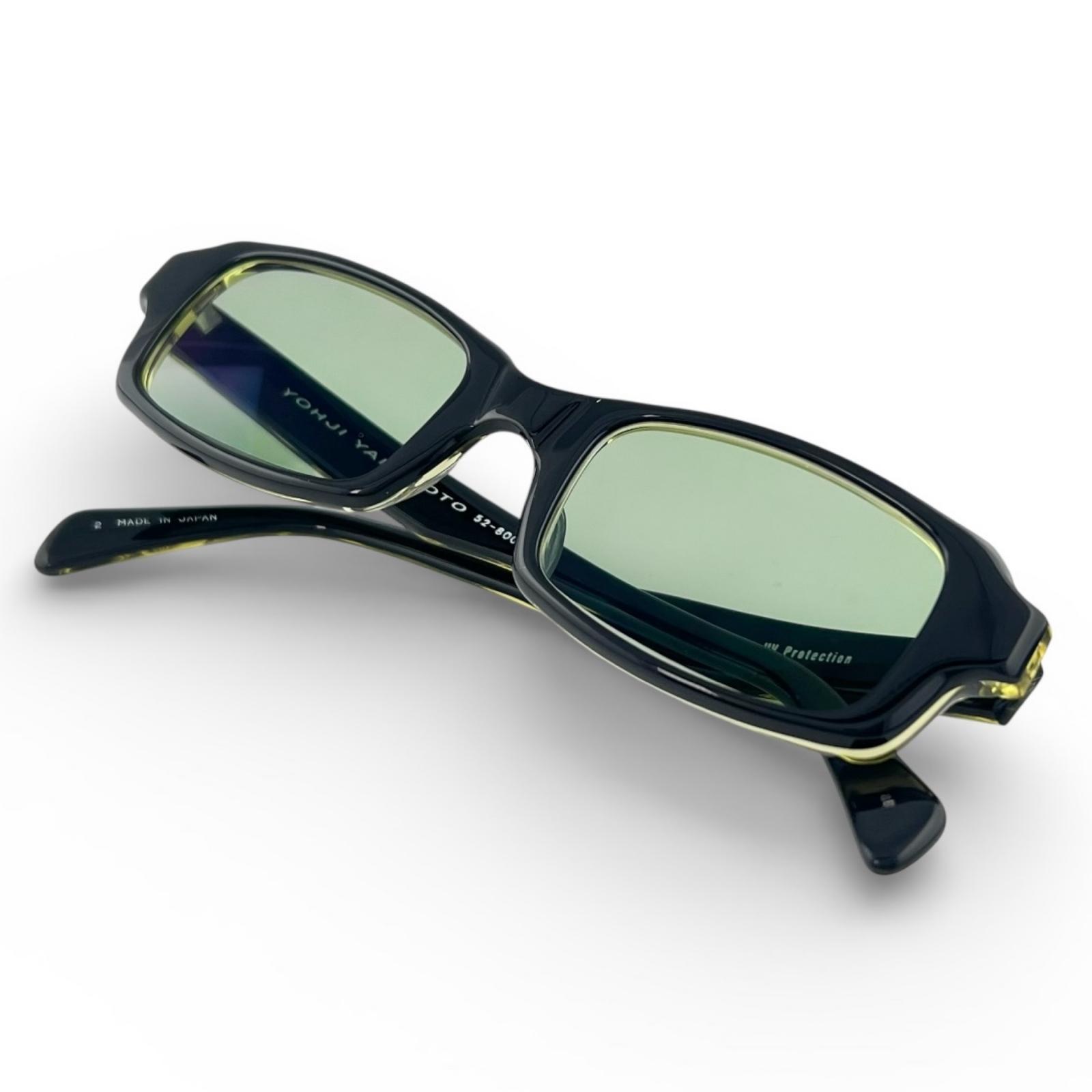 

Great Yohji Yamamoto sunglasses Square black mens 52-8001 Used