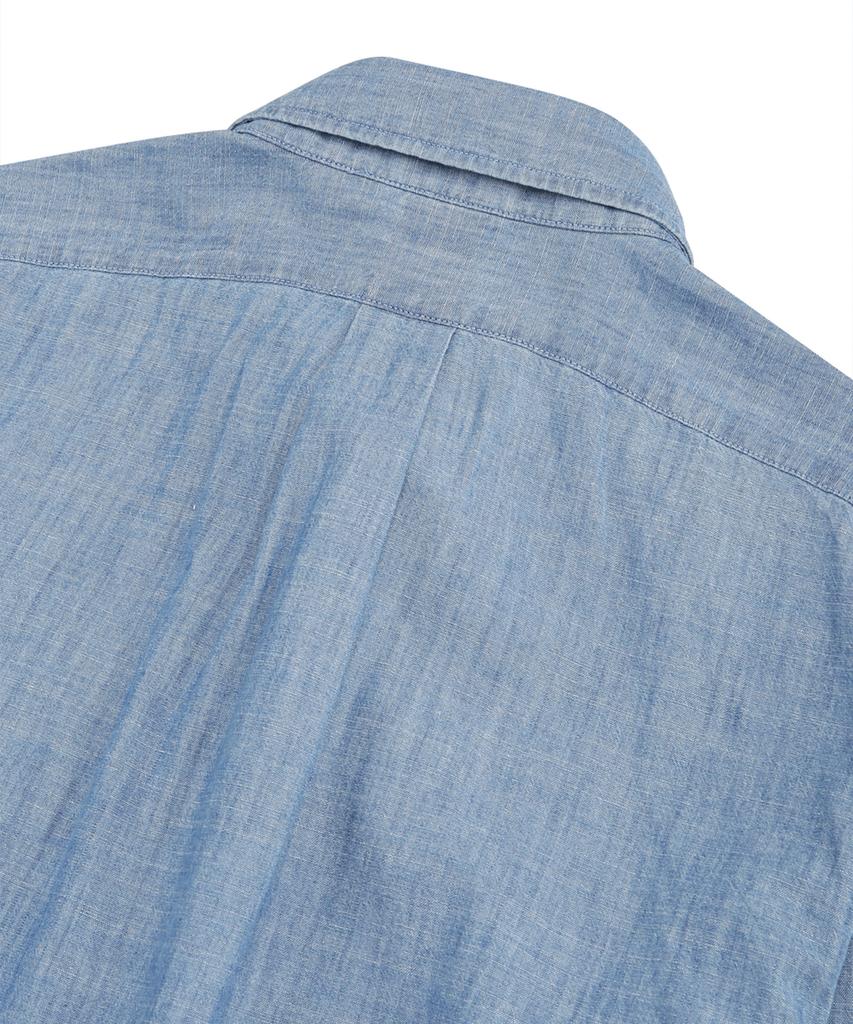BROOKS BROTHERS Cotton Chambray Sport Shirt (Light Indigo) (Bbthmm2533Nfs)