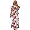 Plus Size Colorful Geometric Print Button Down Short Sleeve Maxi Dress