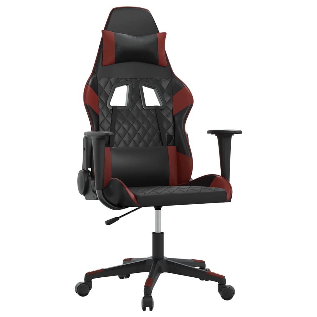 Gaming Chair in Black and Burgundy Artificial Leather