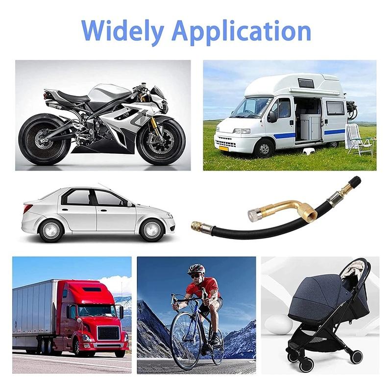 8.25 Inch Flexible Tire Valve Stem Extension Extenders with 90 Degree For Cars Truck Motorcycle Bike Scooter