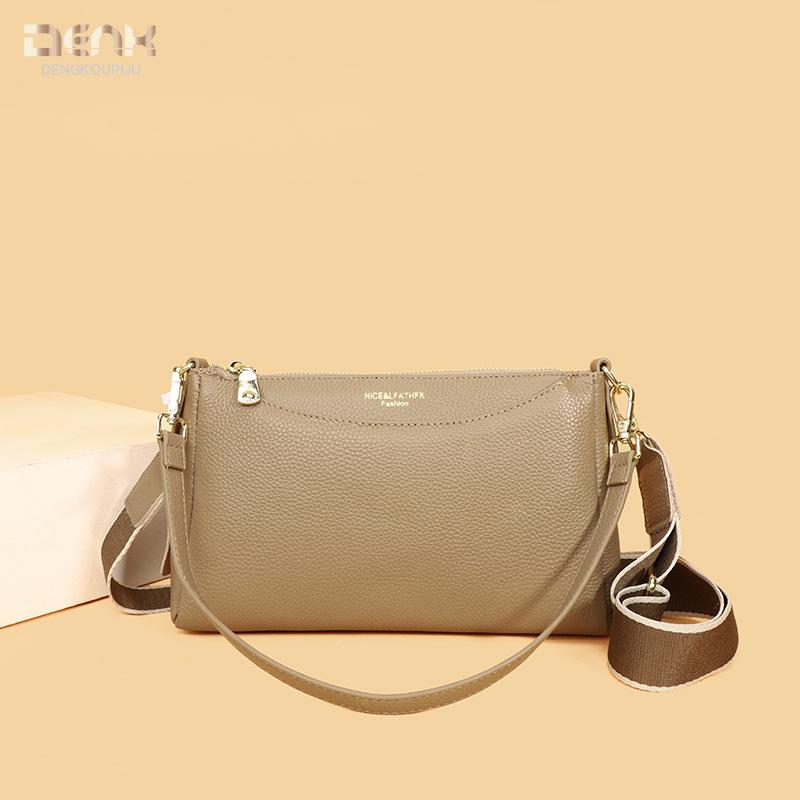 Genuine Leather Women's Bag Fashionable Single-shoulder Crossbody Bag Cowhide Small Square Bag