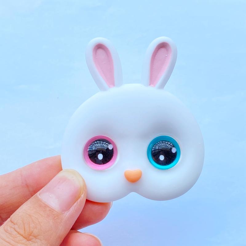 2Pcs New 49*58mm Mini Lovely Big Rabbit Head Flat Back Resin Scrapbooking DIY Jewelry Craft Decoration Accessorie Q04