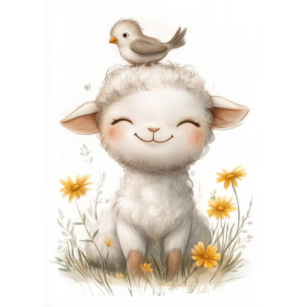 Boho Style Cartoon Animal Illustrations Posters Prints Canvas Painting Wall Art Picture Living Room Home Baby Room Nursery Decor