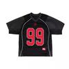 Top Retro Unisex Estivo Y2K con Inserti in Rete Stampa Numero 99 Sport High Street Hip-hop Maglia Manica Corta Larga Casual