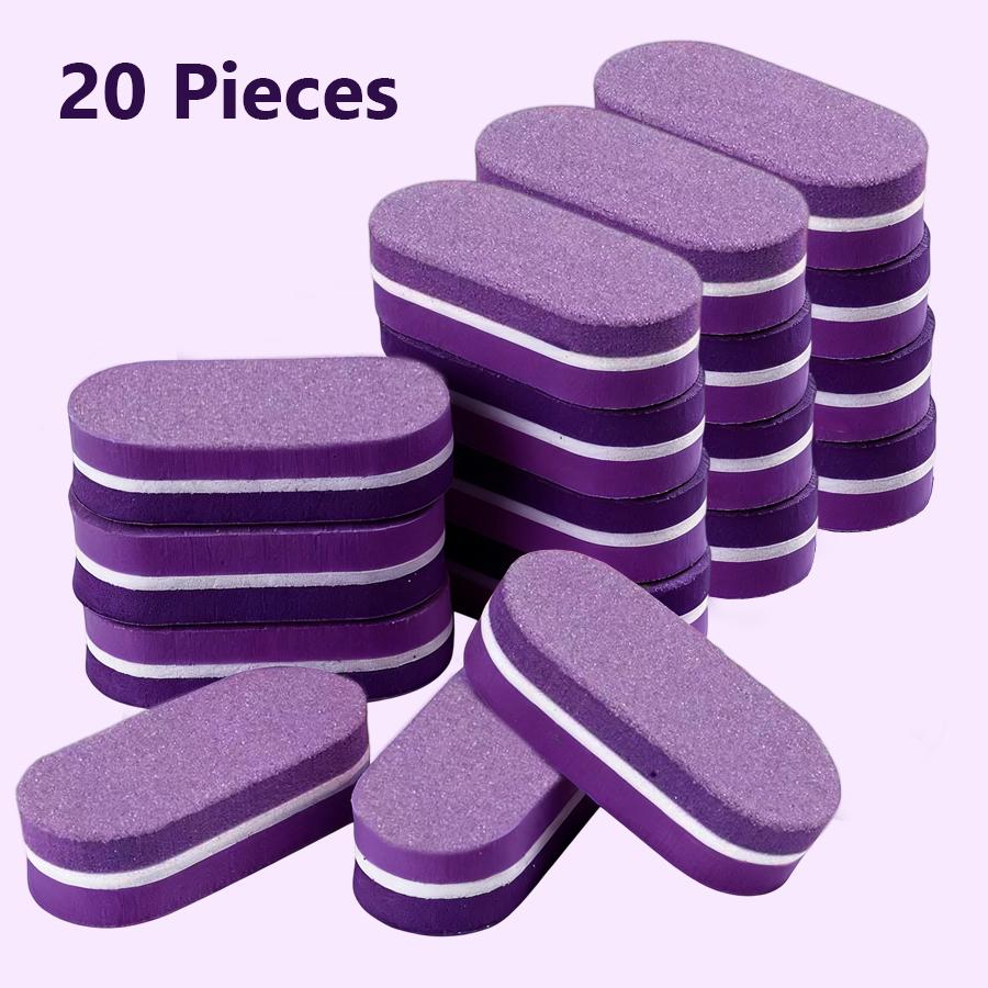 10/20Pcs Mini Nail Buffer Block Sponge Files, Double Color Buffing Sanding File Pedicure Manicure Tool Acrylic Gel Salon Supplies Accessories