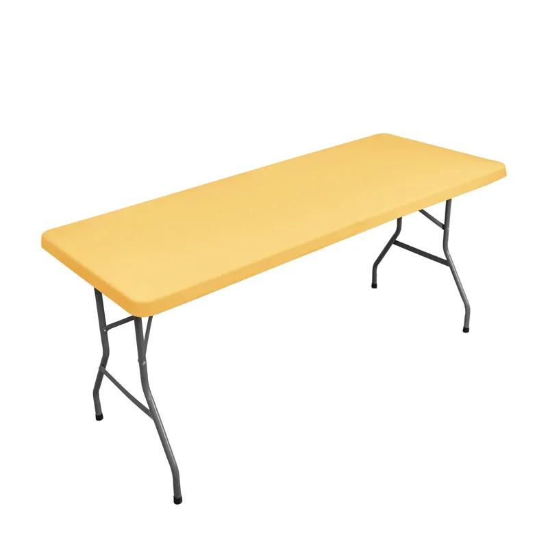 Elastic Square Tablecloth Cocktail Fitted Spandex Stretch Rectangle Table Covers Caps Solid Color Table Topper 4 Size