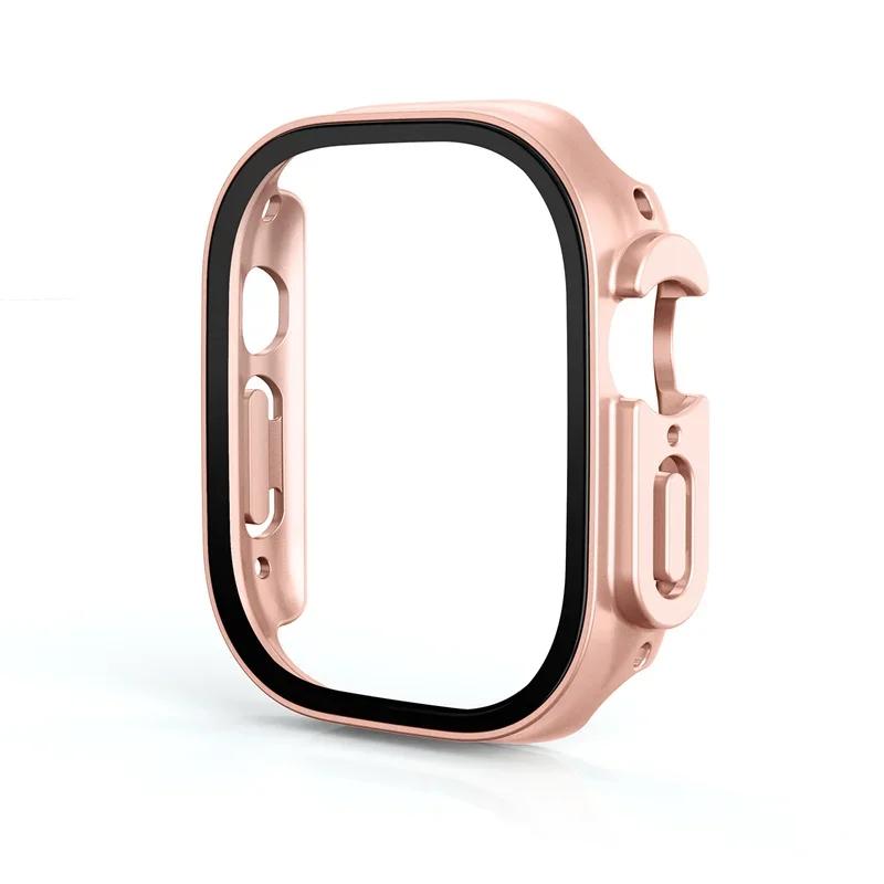 HD Tempered Glass+Case For Apple Watch Ultra 3/2/1 49mm PC Bumper+Screen Protector Cover iWatch Series Ultra 3 49mm Accessories