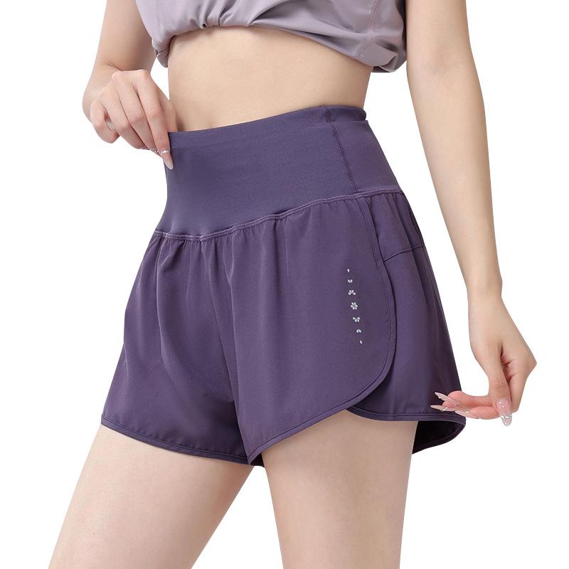 Women's Quick-Dry Anti-Exposure Yoga Shorts - Two-Piece Design, Running/Fitness, Thin Three-Quarter Length