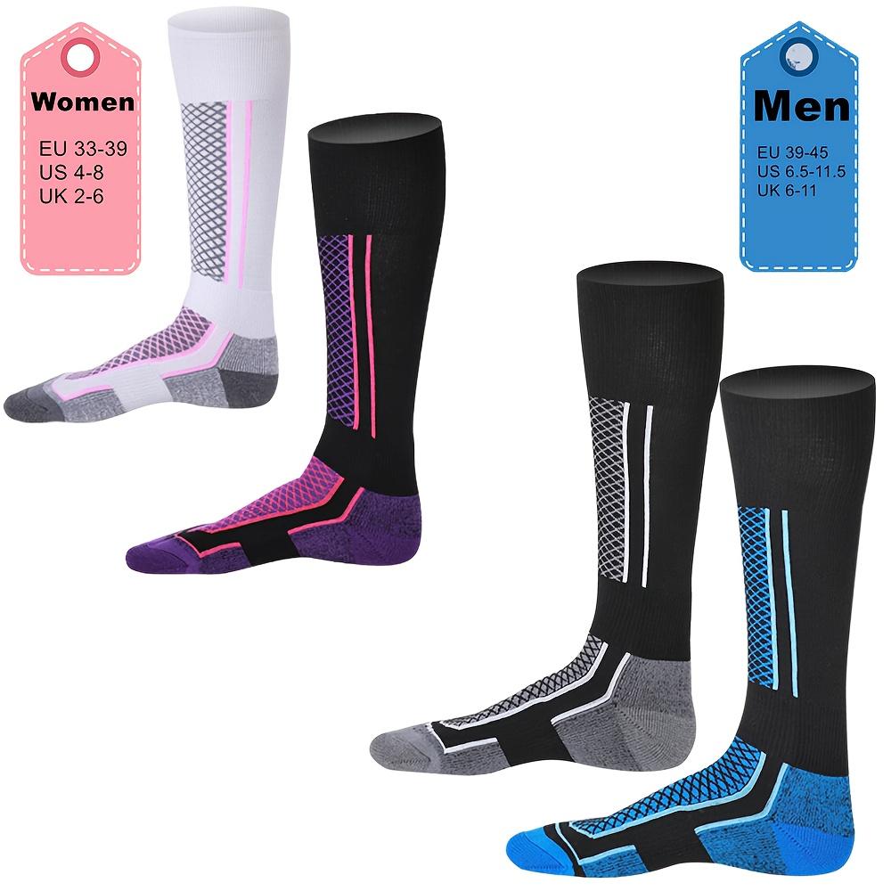 1 Pair Thick Insulated Breathable Moisture Ski Socks for Skiing Machine Washable Cold Weather Athletic Socks