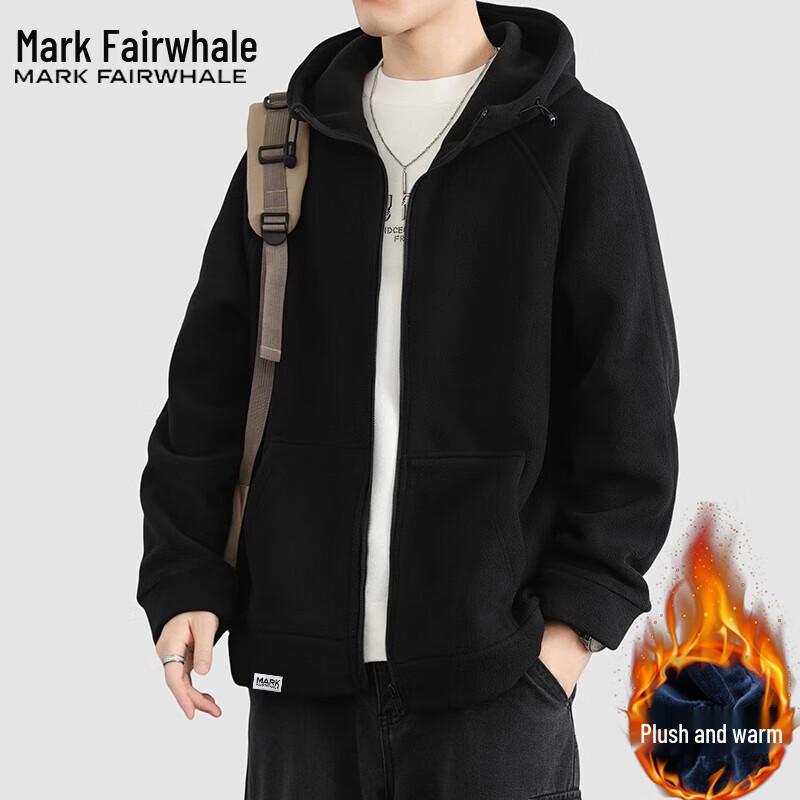 Mark Fairwhale Men's Hooded Fleece Cardigan Jacket