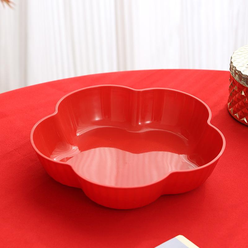 House Warming Fruit Plate Moving Into A New Home Living Room Plate Decoration Fruit Plate Red Wedding Special Candy Plate
