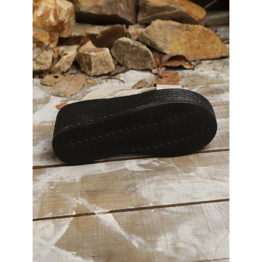 Women's Cross-Strap Casual Sandals 2025 Plus Size Summer New Arrival Fabric Platform Chunky Heel Wedges