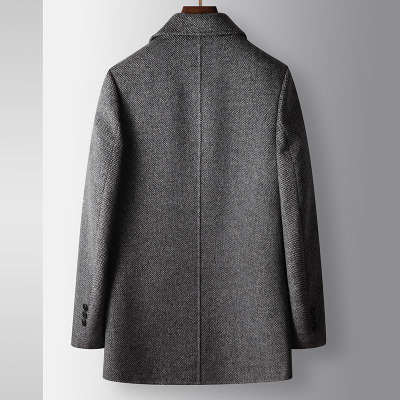 Autumn and Winter Lapel Off Duck Down Liner Light Luxury Business Double-sided Woolen Thermal Jacket