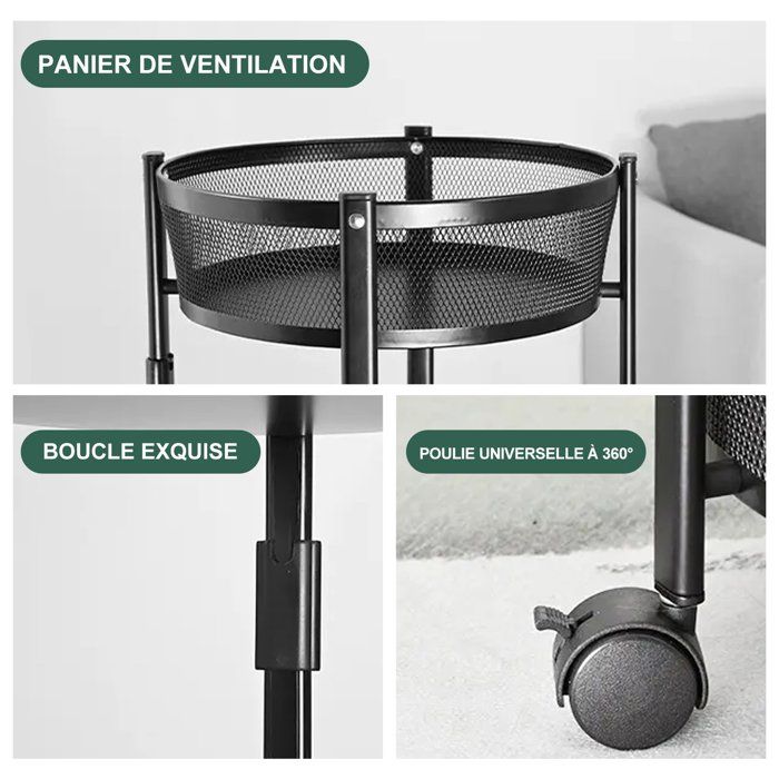 Étagère de rangement - SEVEN COMFORT - 35x35x88cm - Pliable - 15KG par niveau - Noir