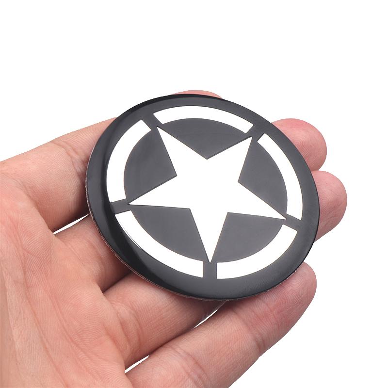 CMI1 4Pcs Car Wheel Hubcaps Stickers Five-Pointed Stars Logo Badge Hub Decal For Jeep Cherokee Compass Trail Hawk Liberty Commander