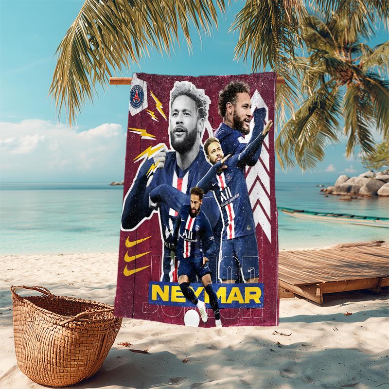 1pc Neymar Jr Trophy Celebration Microfiber Quick Dry Beach Towel Absorbent Soft Oversized Sand Free Towel for Travel Pool Gym Swimming Yoga 20a126