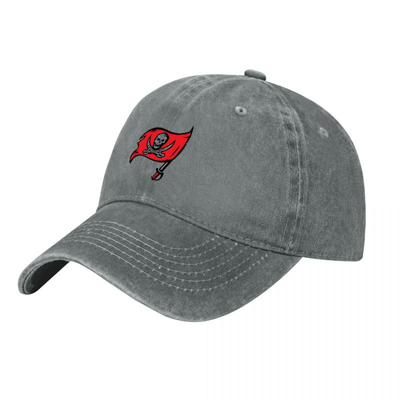 Tampa Bay Buccaneers Logo Gewaschene Baumwoll-Baseballkappe Klassisches Teamdesign Gestickter Flaggen-Patch Verstellbare Passform Lässige Mütze