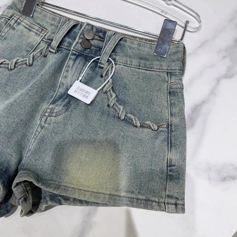 American Summer New Style Pocket Decorated Personalized Denim Shorts Hot Pants for Women Cool Trendy